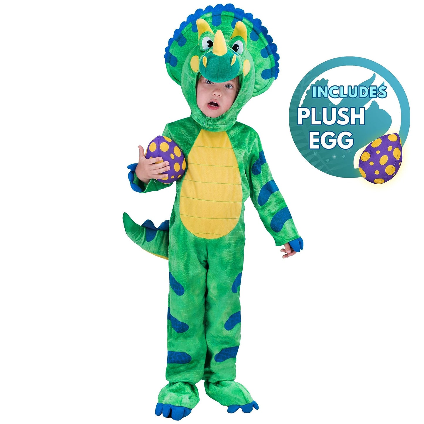 Child Triceratops Dinosaur Costume for Kids Toddler Halloween Dress Up Party, Dinosaur Themed Party