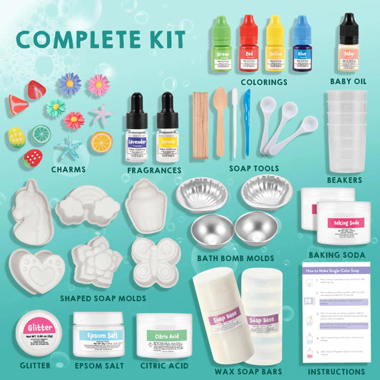 Syncfun Bath Bomb, Soap Making Kit for Kids, 2-in-1 Spa STEM Science Kits, DIY Make Your Own Bath Bombs & Soap, Spa Kit for Girls, Christmas Gifts for Toddler Girl, Birthday Present