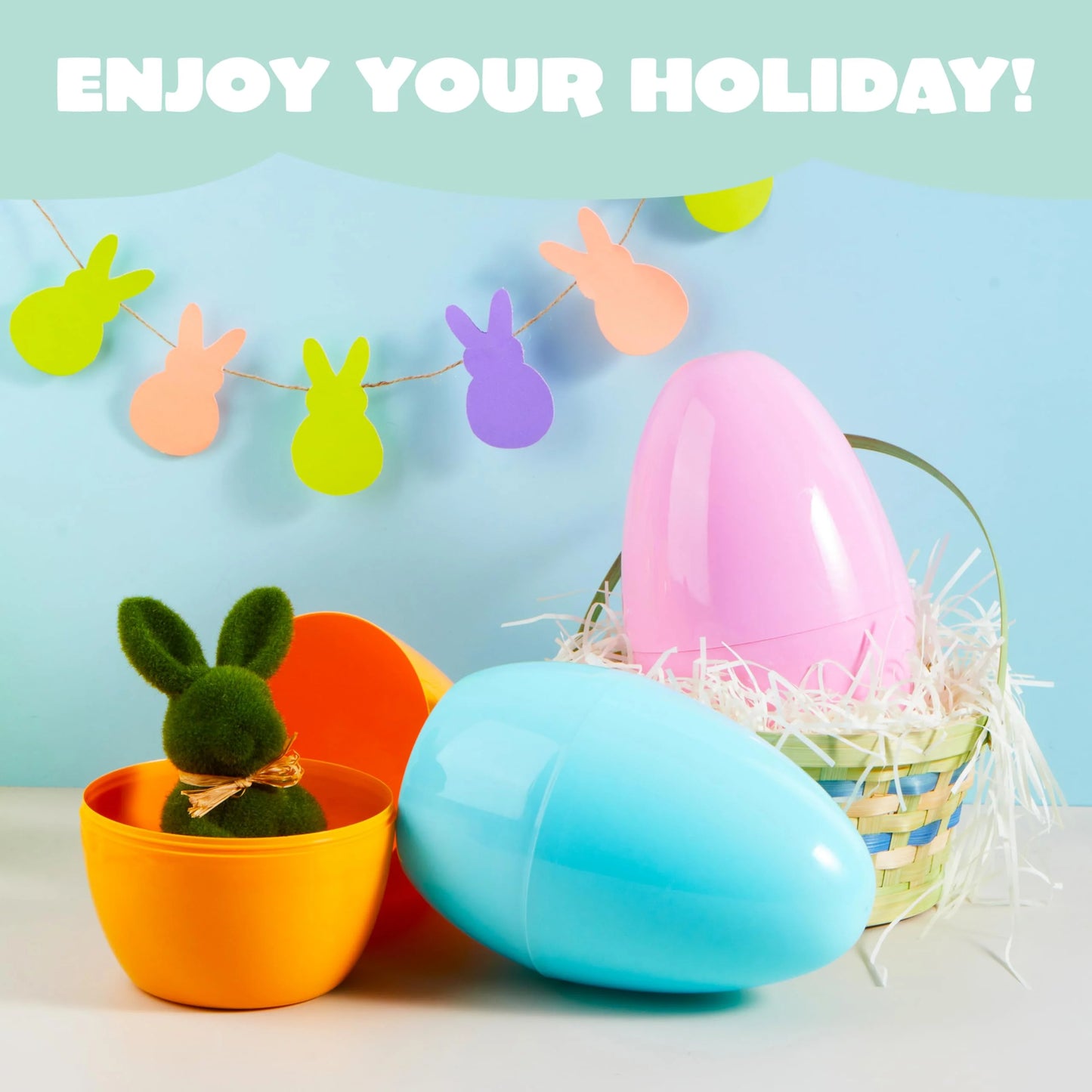 6 Pieces Giant Easter Eggs, 10 Inch Large Plastic Eggs Stuffable, Giant Easter Eggs for Easter Egg Hunting Supplies