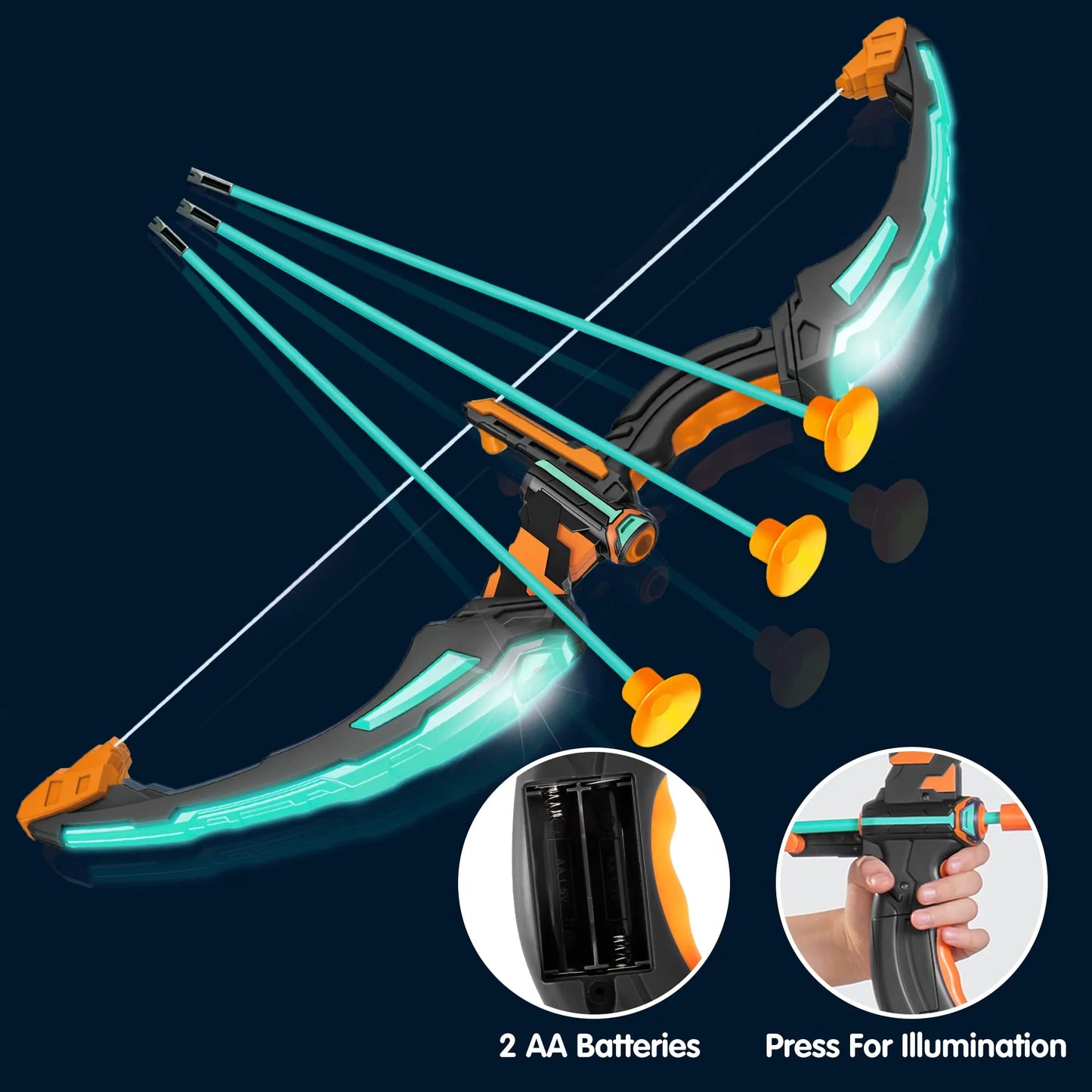 kids bow and arrow set, LED Light Up Archery Toy Set with 9 Suction Cup Arrows, Target & Arrow Case, Indoor and Outdoor Hunting Play Gift Toys for Kids, Boys & Girls Ages 3-12