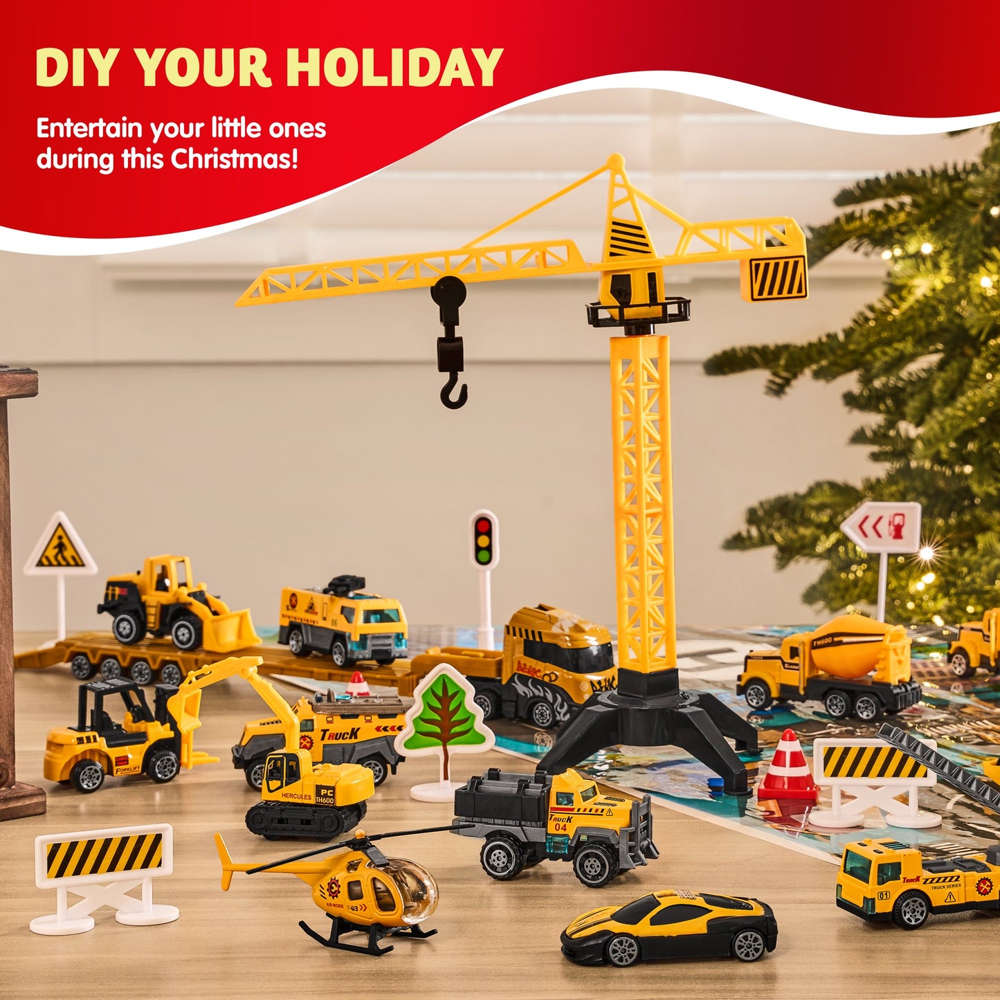 Alloy Construction Engineering Vehicle Advent Calendar