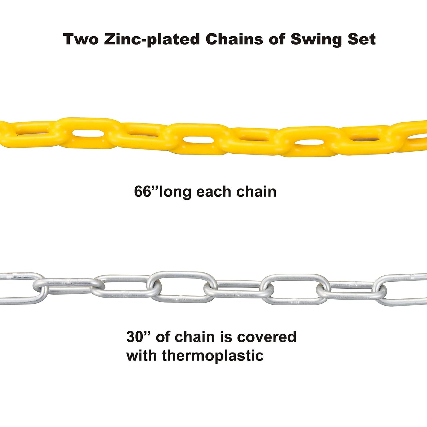 Syncfun 2 Pack Kids Swing Set, Swingset Outdoor For Kids With 66" Heavy Duty Chain Gang All Stars For Playground Backyards