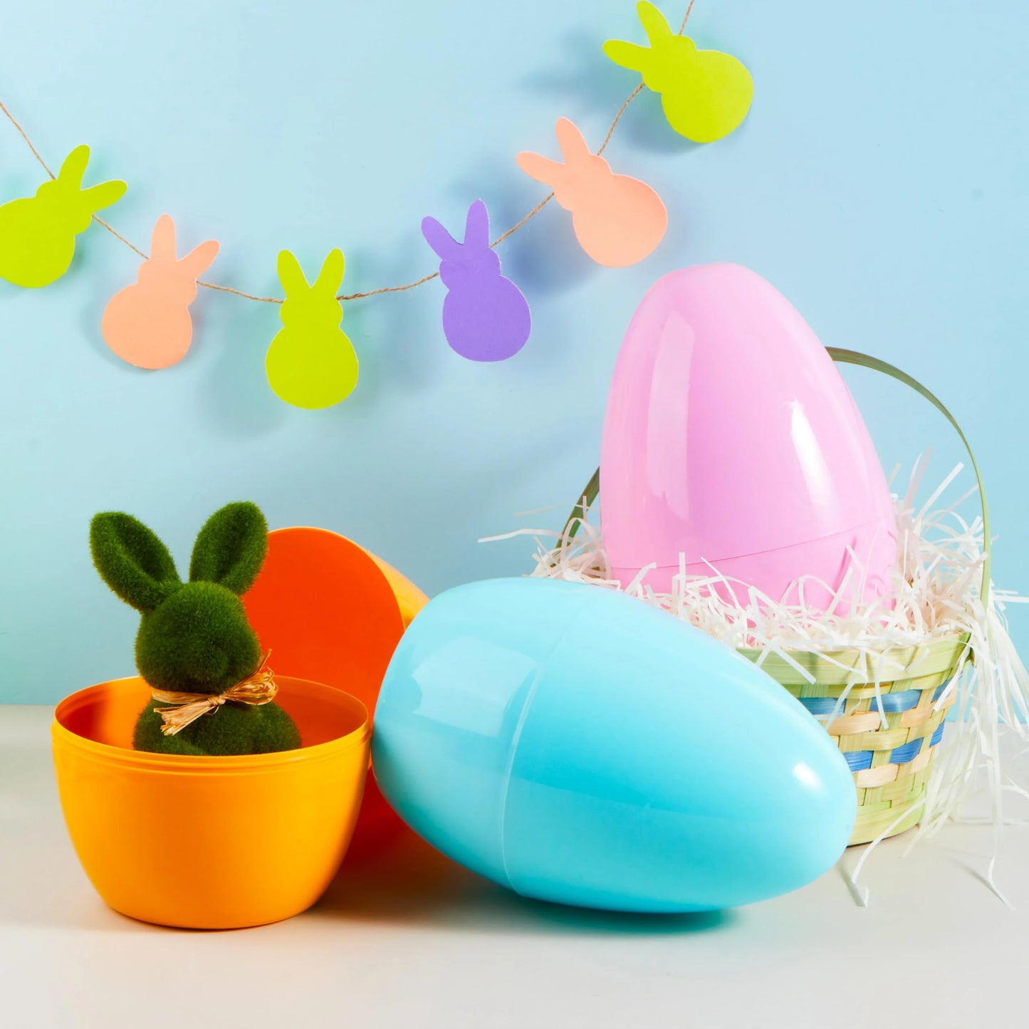 6 Pieces Giant Easter Eggs, 10 Inch Large Plastic Eggs Stuffable, Giant Easter Eggs for Easter Egg Hunting Supplies