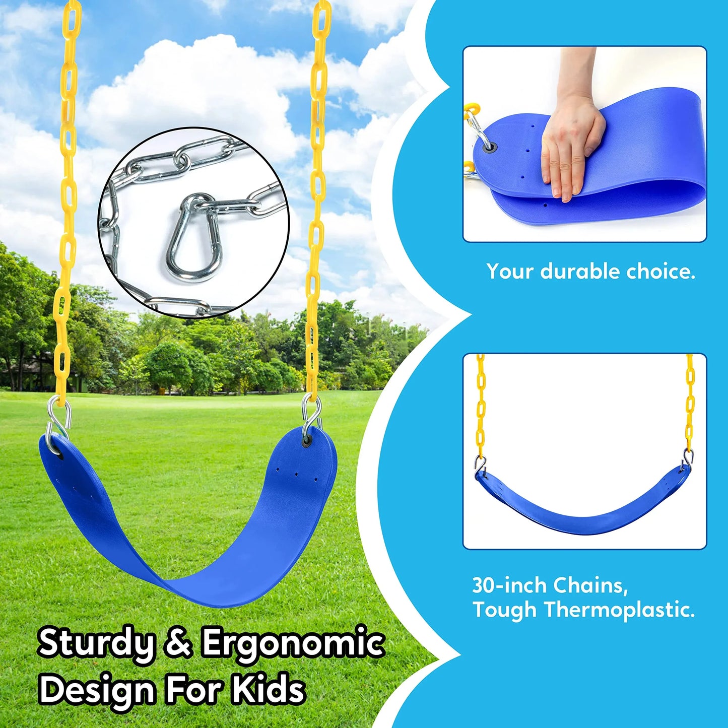 Syncfun 2 Pack Swing Sets For Backyard, Outdoor Swing Set Accessories For Adult, With 66" Heavy Duty Chains For Playground