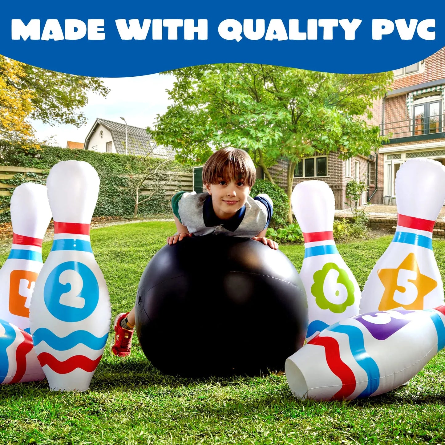 Joyfy Giant Inflatable Bowling Set for Kids and Adults, Christmas Birthday Party Games, Kids Education Motor Skills Toys