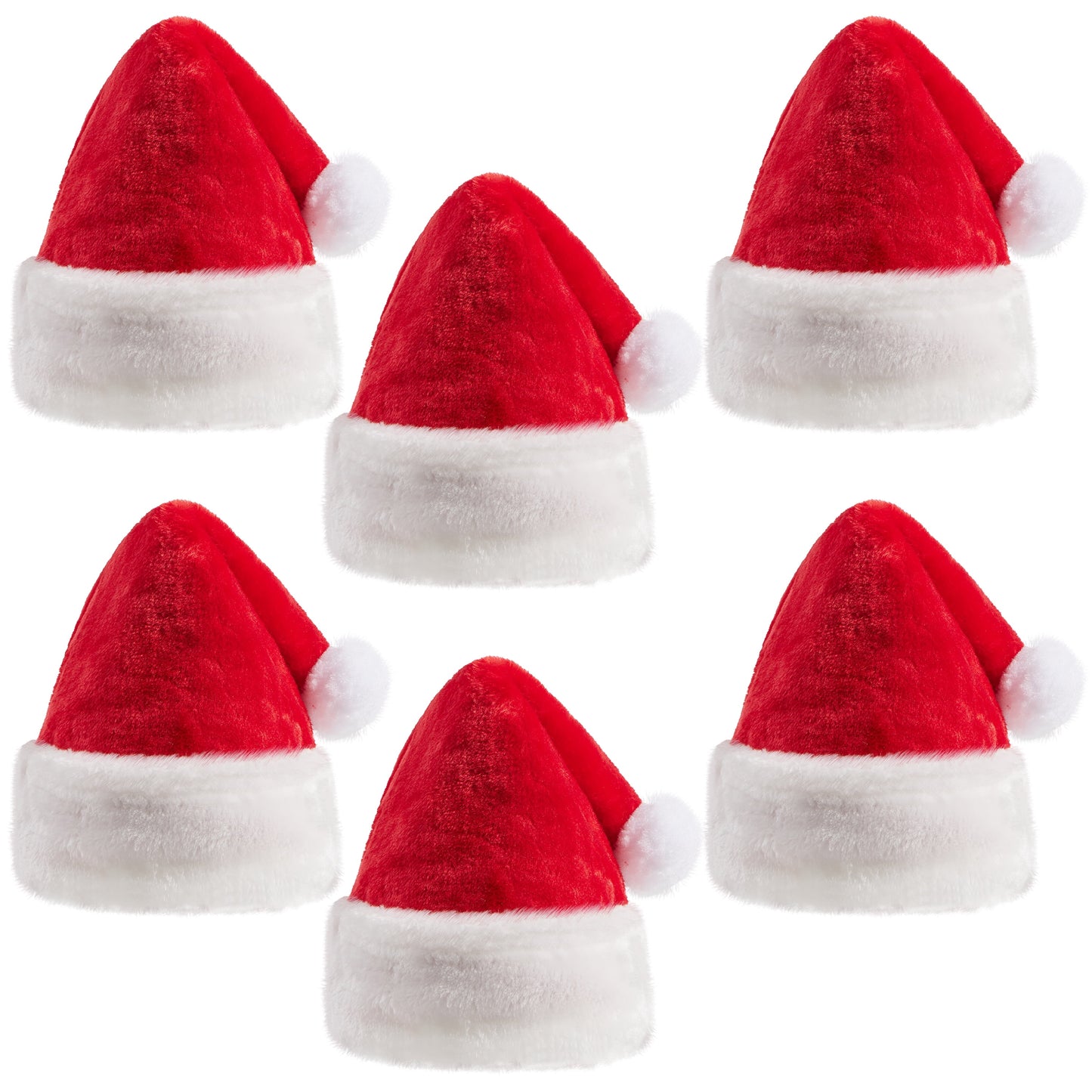 Syncfun 12 Pack Santa Hat,12.5 x 20 Inch Santa Hats for Adults Christmas Hats Plush Red Velvet Santa Hats Bulk for Adults Men Women Kids Christmas Party Favors Holiday Props