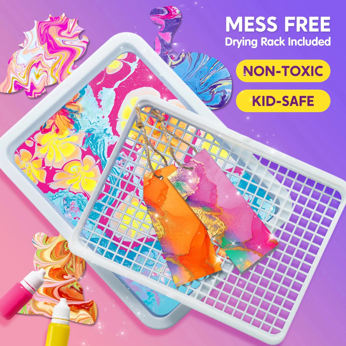 Syncfun Marbling Painting Kits For Kids, Water Marble Paint Craft Kits For Girls & Boys 6 To 12, Birthday Gift Ideal Arts And Crafts Activities For Kids