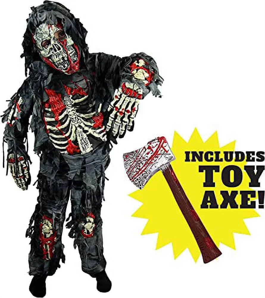 Syncfun Zombie Costume for Child with Bloody Axe, Halloween Zombie Dress UP for Boys, Monsters Costume Accessories