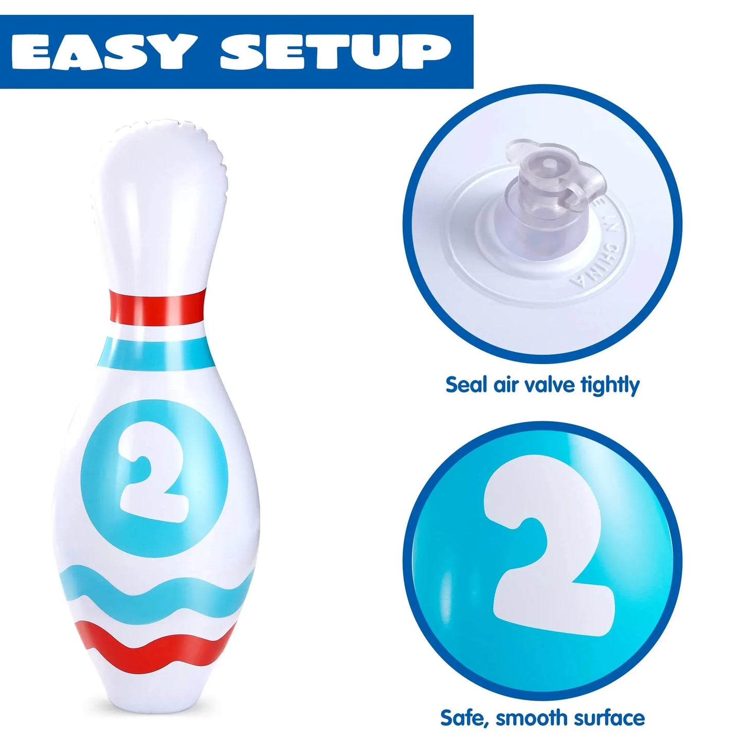Joyfy Giant Inflatable Bowling Set for Kids and Adults, Christmas Birthday Party Games, Kids Education Motor Skills Toys