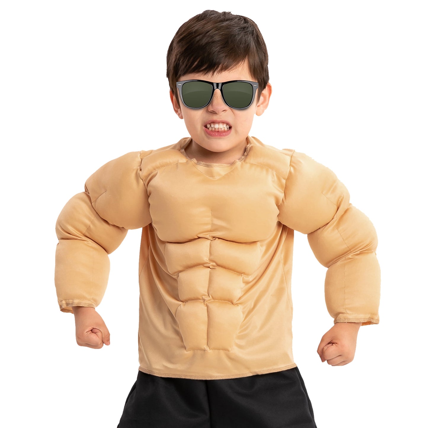 Joyfy Halloween Muscle Costume for Kids, Body Builder Costume Shirt Kids Boys Suit for Halloween Dress up Party 5 14 Years