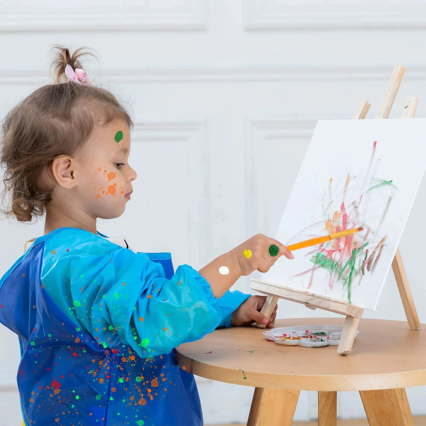 Syncfun 48 Pieces Art Painting Kits For Kids, Kids Painting Activities for Toddlers With 12 Paint Brushes, 10 Painting Canvas and 18 Acrylic Painting Colors, Gifts for Boys Girls