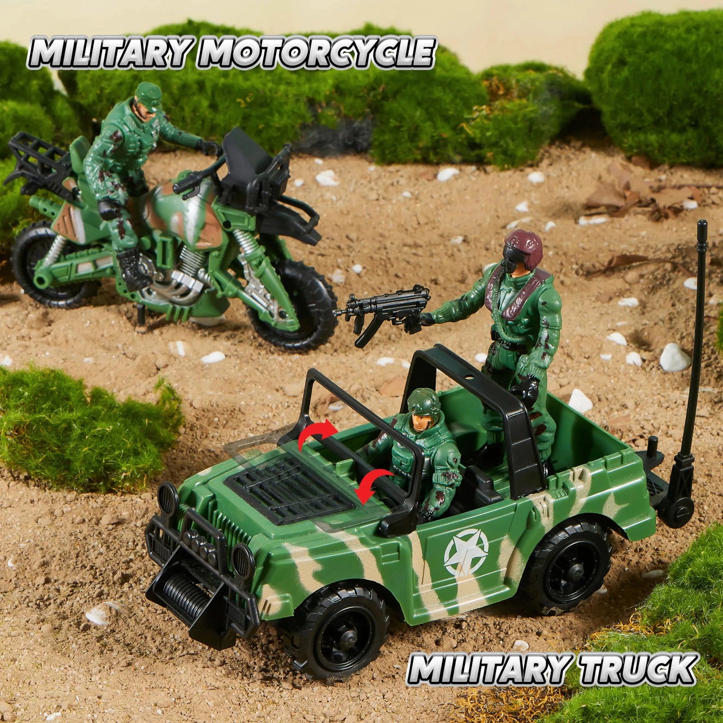 Syncfun 10-in-1 Army Toys Helicopter for Boys, Boys Military Toys with Light, Sound & Handle