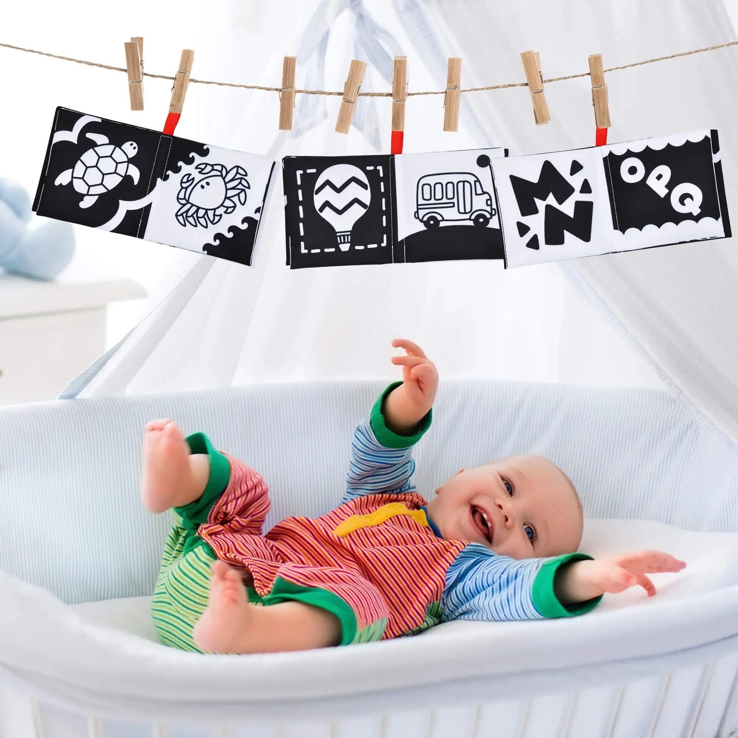 Syncfun 8 Pcs Baby Bath Toys, Nontoxic Fabric Waterproof Newborn Toys, Infant Early Education First Toys for Toddlers Kids Birthday Gifts