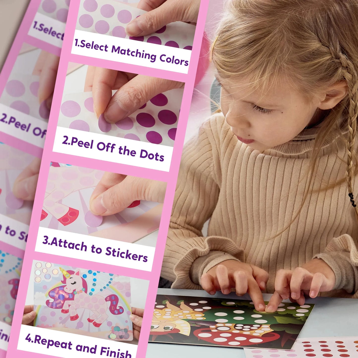 Syncfun Dot Markers For Activity Books For Kids Ages 3-5, Unicorns and Princess Sticker Poke A Dot Book ,Toddler Arts And Crafts Supplies, Birthday Gifts