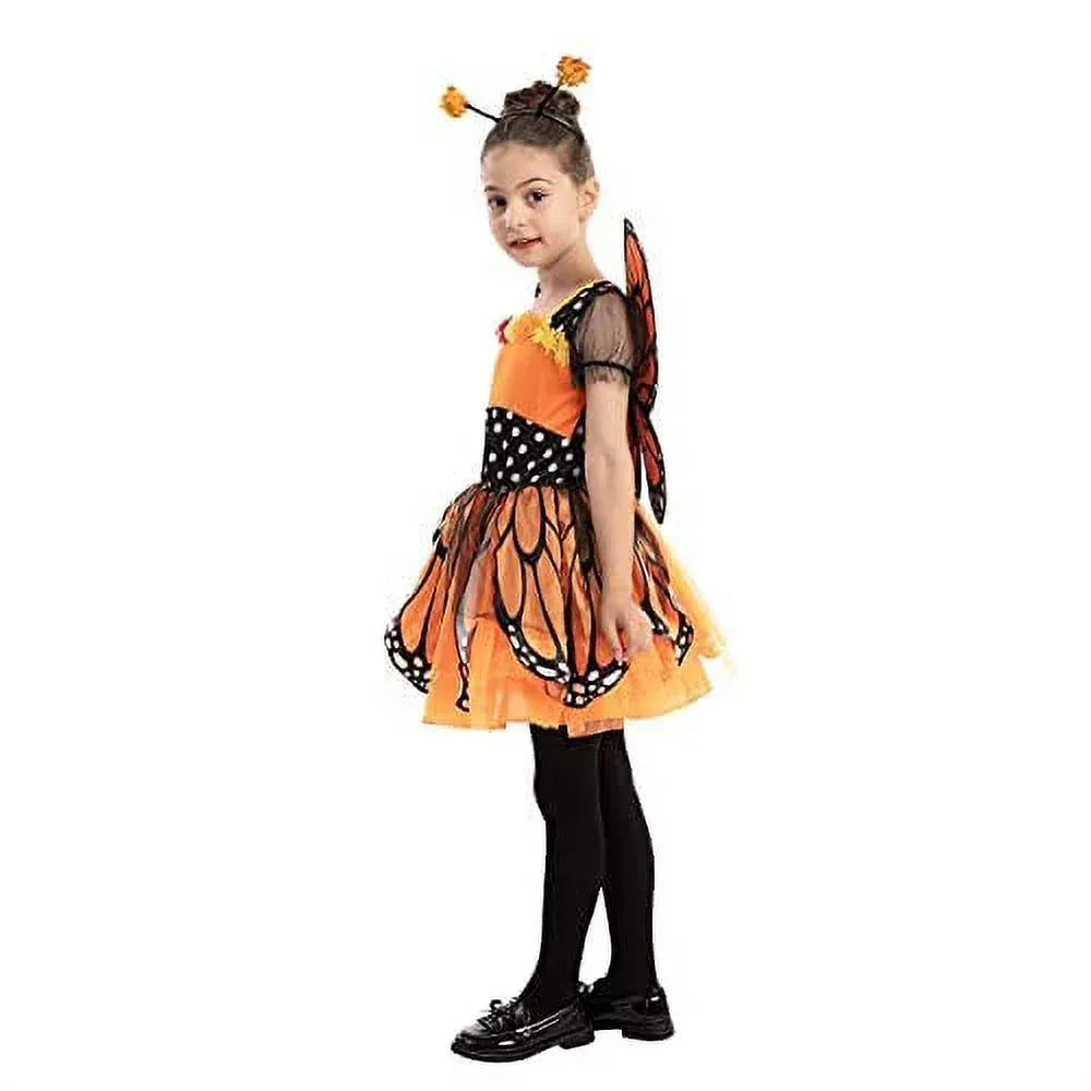 Syncfun Monarch Butterfly Costume for Kids, Girl Halloween Role Play, 3T