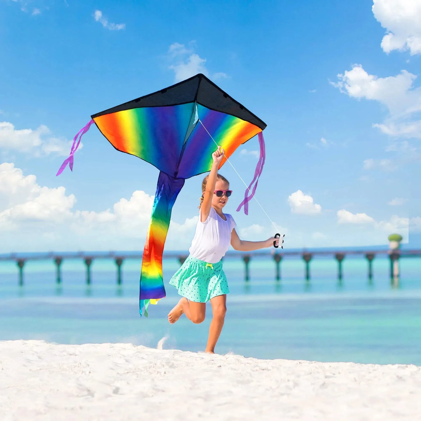 Syncfun 3 Packs Delta Kite, Easy to Fly Huge Kites for Kids and Adults with 262.5 ft Kite String for Outdoor Games and Activities