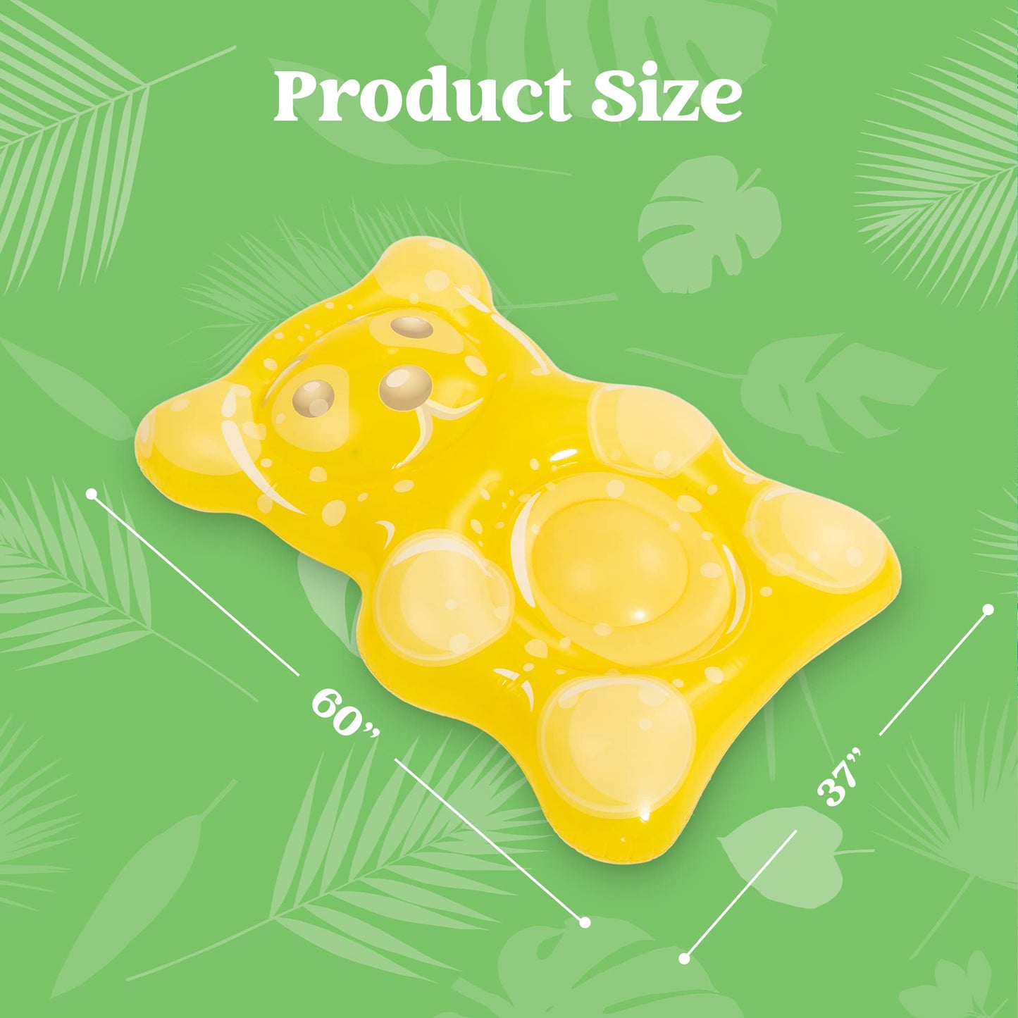 Syncfun 60'' Pool Floats, Gummy Bear Inflatable Floating Lounger Chair Water Hammock Raft Lounge Swimming Pool Floatie for Kids Adults