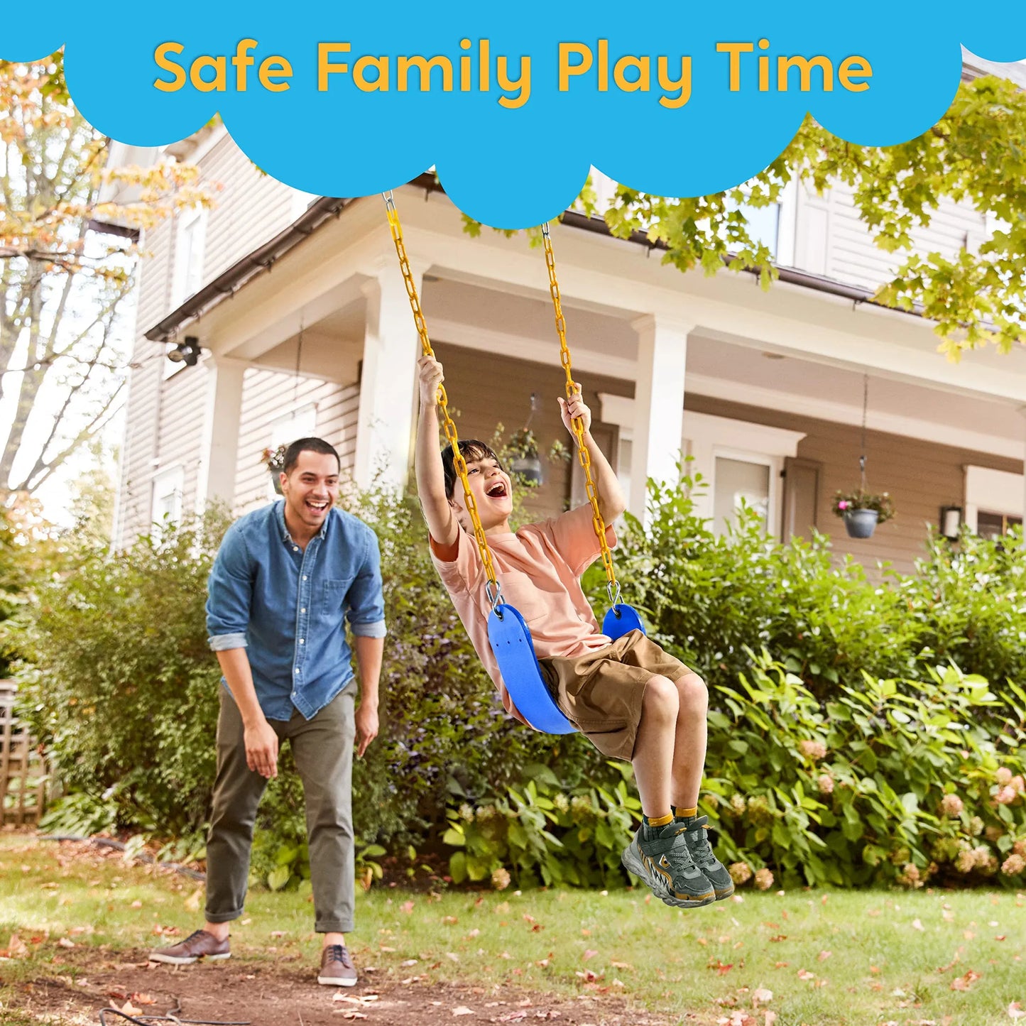 Syncfun 2 Pack Swing Sets For Backyard, Outdoor Swing Set Accessories For Adult, With 66" Heavy Duty Chains For Playground