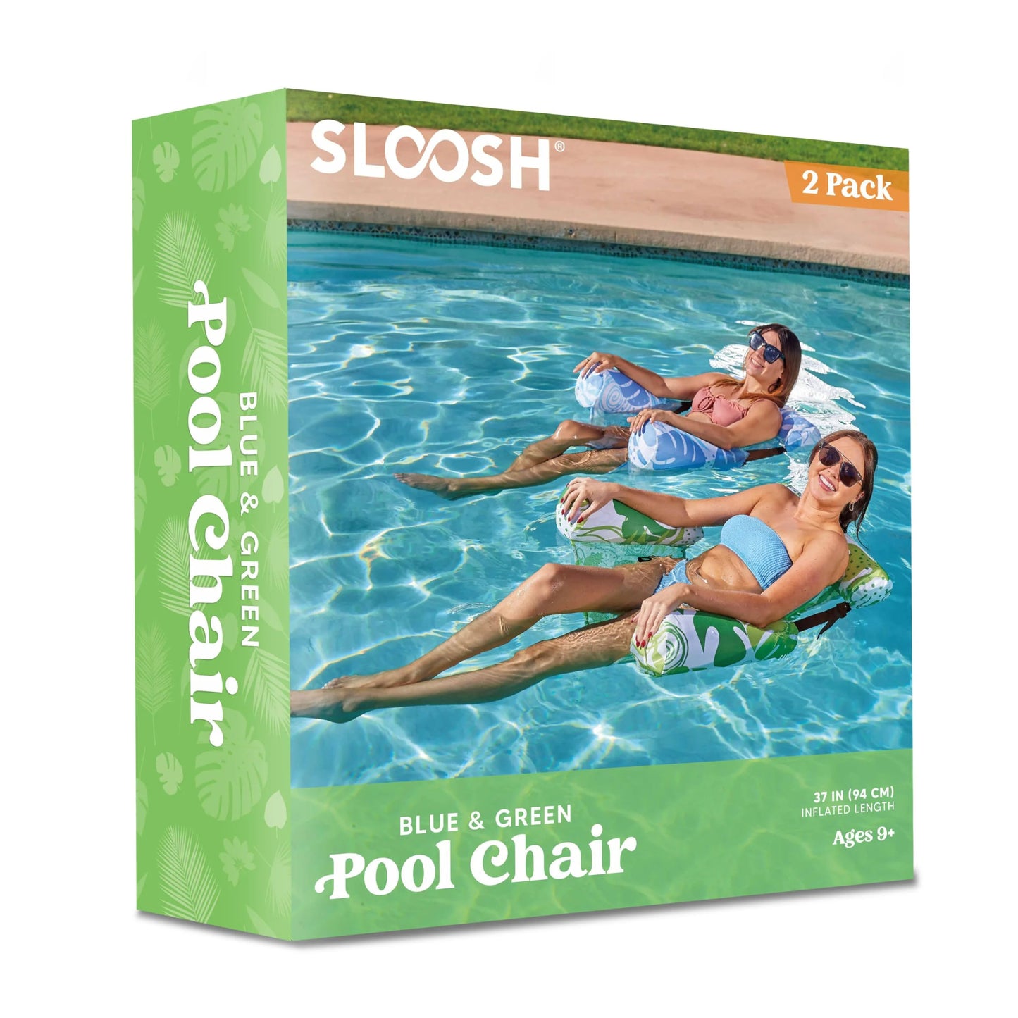 Syncfun Pool Floats Chairs Adults, Inflatable Pool Lounge Chairs, Plant Pattern Floating Pool Hammock Chair for Adults, Blow up Pool Noodles Floats for Pool Party Summer Water Fun