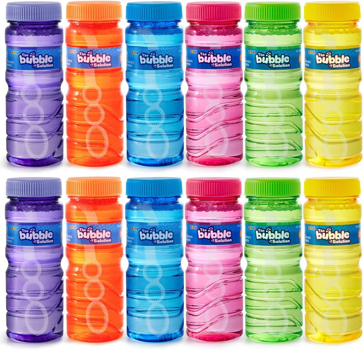 24 Pcs 4oz Blow Bubbles Solution Bubble Bottles with Wand Assortment for Kids, Novelty Summer Toy, Party Favors, Birthday, Outdoor & Indoor Activity