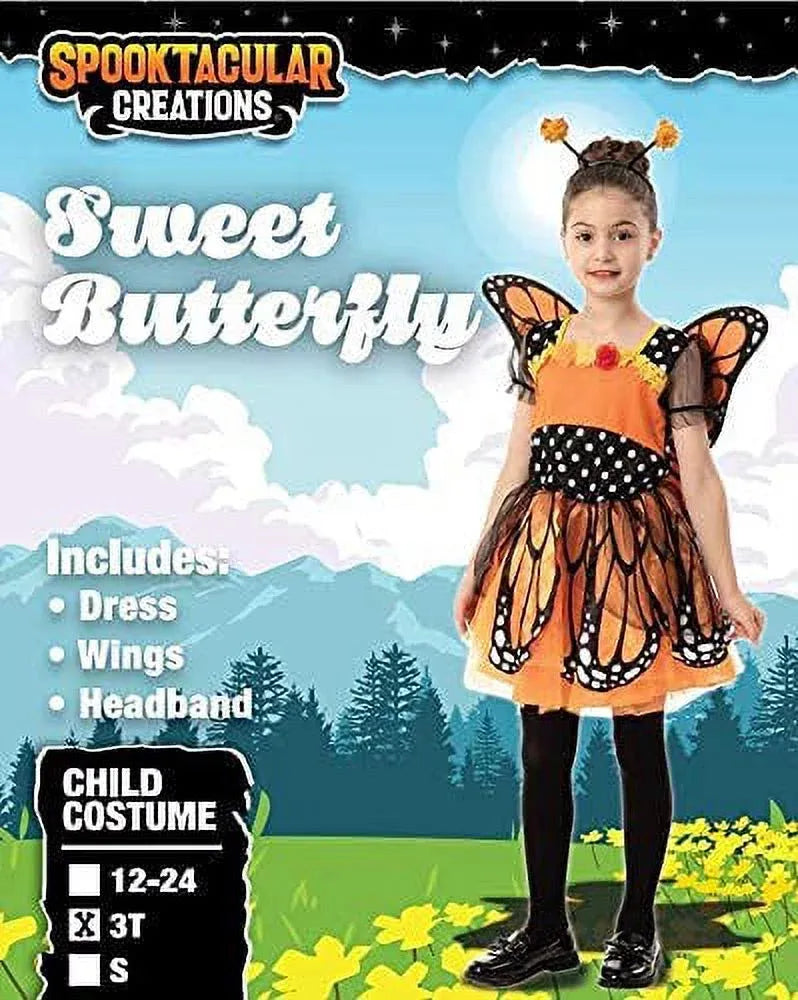 Syncfun Monarch Butterfly Costume for Kids, Girl Halloween Role Play, 3T