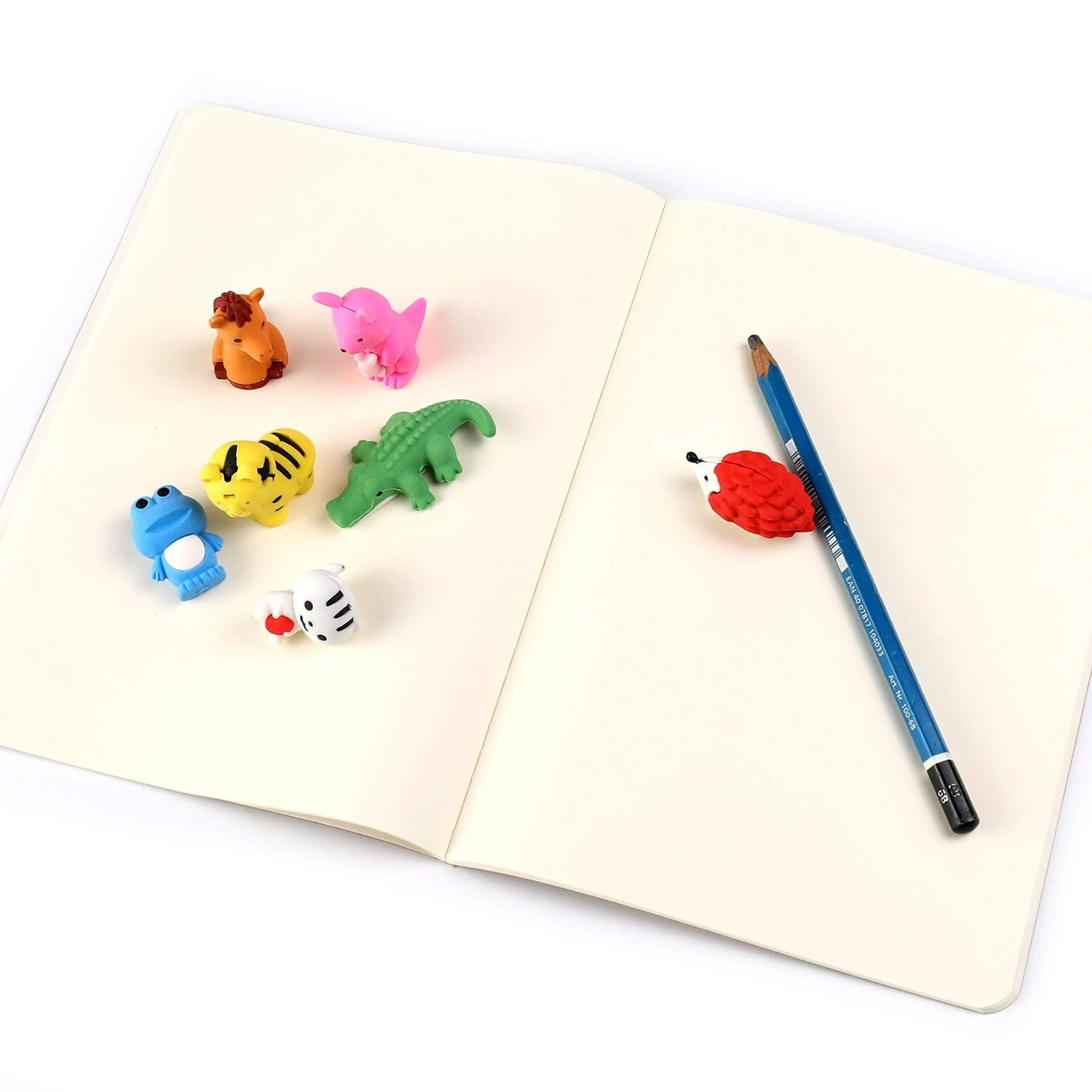 SYNCFUN 56 Pcs Valentines Cards for Kids( 28 Erasers and 28 Cards),Animal Erasers Bulk with Red Heart Boxes for Valentines Classroom Exchange Cards Gifts