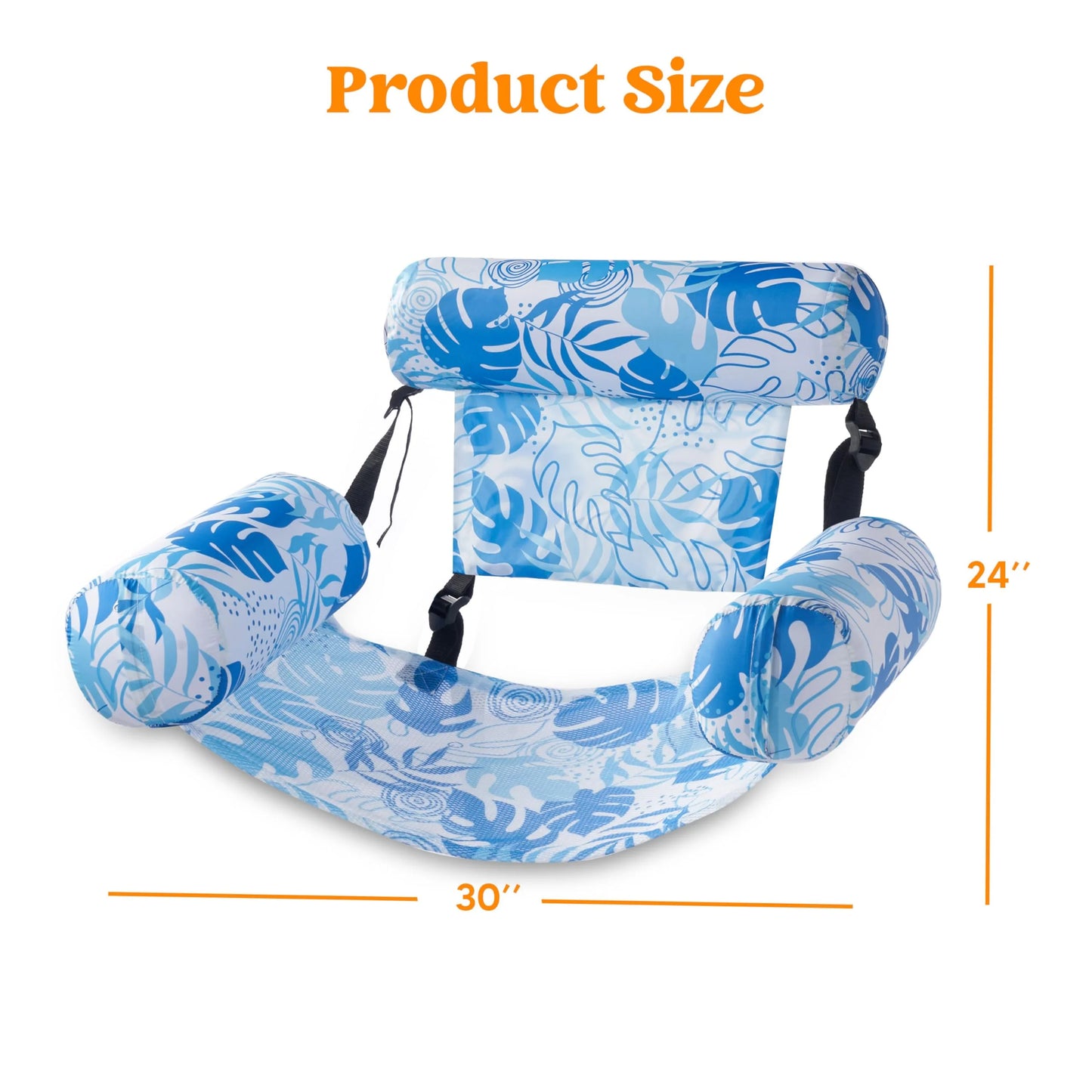 Syncfun Pool Floats Chairs Adults, Inflatable Pool Lounge Chairs, Plant Pattern Floating Pool Hammock Chair for Adults, Blow up Pool Noodles Floats for Pool Party Summer Water Fun