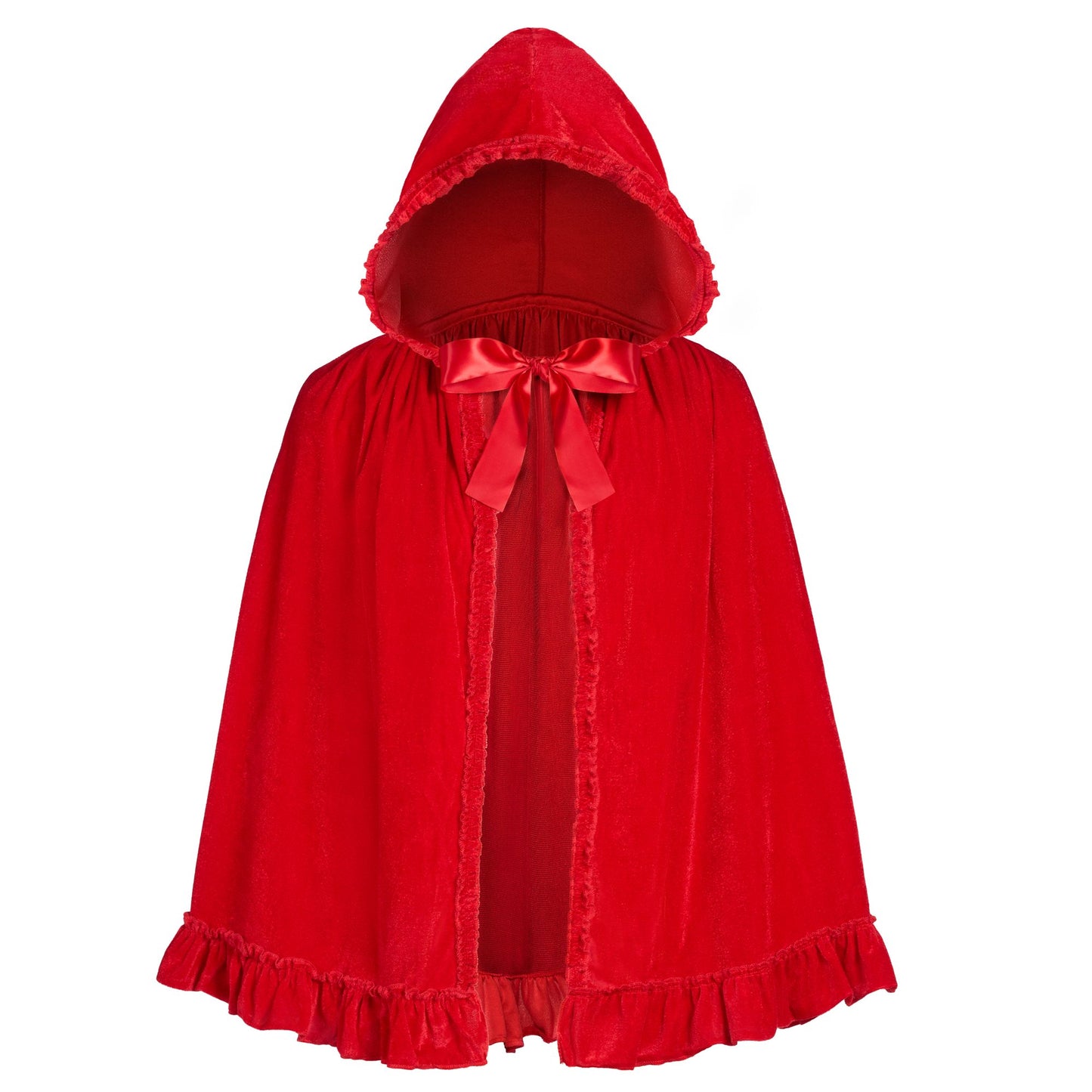 SYNCFUN Halloween Floral Hood Cape for Adult Women, Short Red Riding Hooded Cloak for Halloween Costume Cosplay Parties