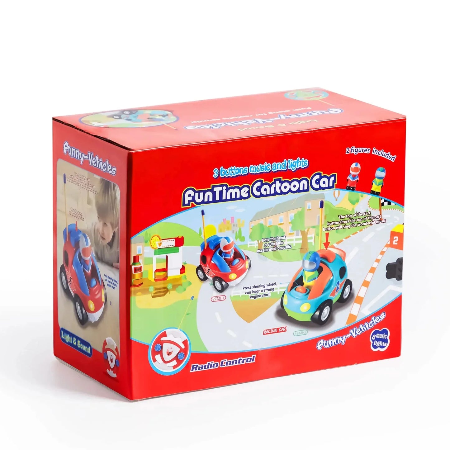 Syncfun Remote Control Car for Kids, Cartoon Race Car Toy for Boys, Toddlers Easter Basket Stuffers and Birthday Gift