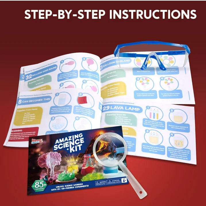 SYNCFUN 85+ Science Kits for Kids, STEM Activities with Erupting Volcano and Growing Crystal Tree ,Experiments Educational Toys Gifts for Kids Aged 6 7 8+