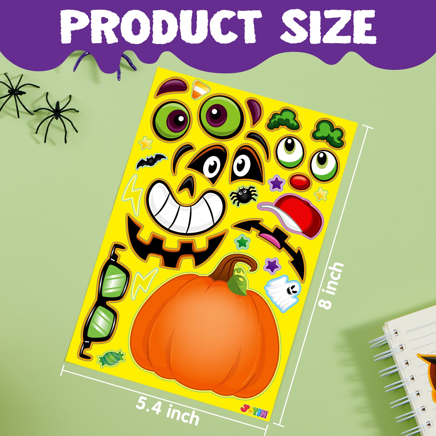 SYNCFUN 36 Pcs Halloween Stickers Make a Face Halloween Characters Stickers for Kids,Pumpkin Decorations Stickers Fall Stickers Party Favors for Kids,Halloween Craft