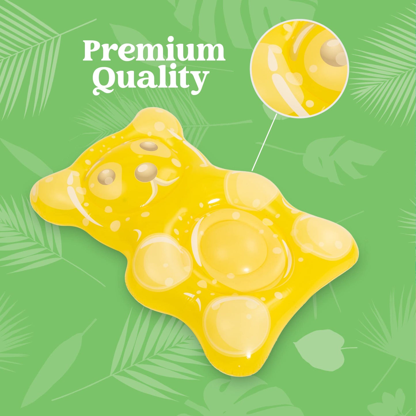 Syncfun 60'' Pool Floats, Gummy Bear Inflatable Floating Lounger Chair Water Hammock Raft Lounge Swimming Pool Floatie for Kids Adults