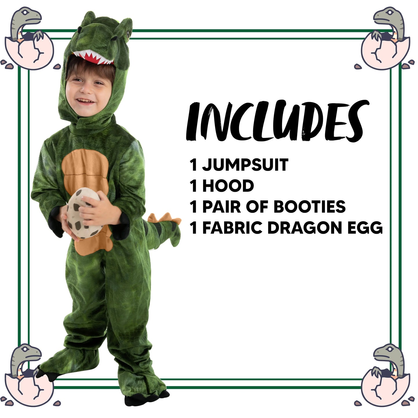 Joyfy Realistic Tyrannosaurus Rex Costume Dinosaur Onesie with Easter Eggs for Kids and Toddlers Halloween Party Dress up