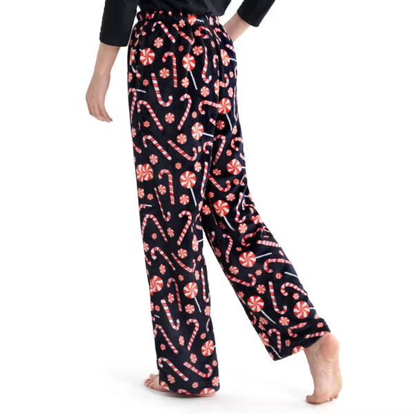Women micro fleece Pajama Pant fair isle off white-L