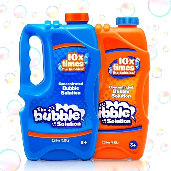 SYNCFUN Bubble Solution Refill (2 x 32 oz) – Concentrated Makes 5 Gallons, for Bubble Machine & Wands, Easter Outdoor Toys