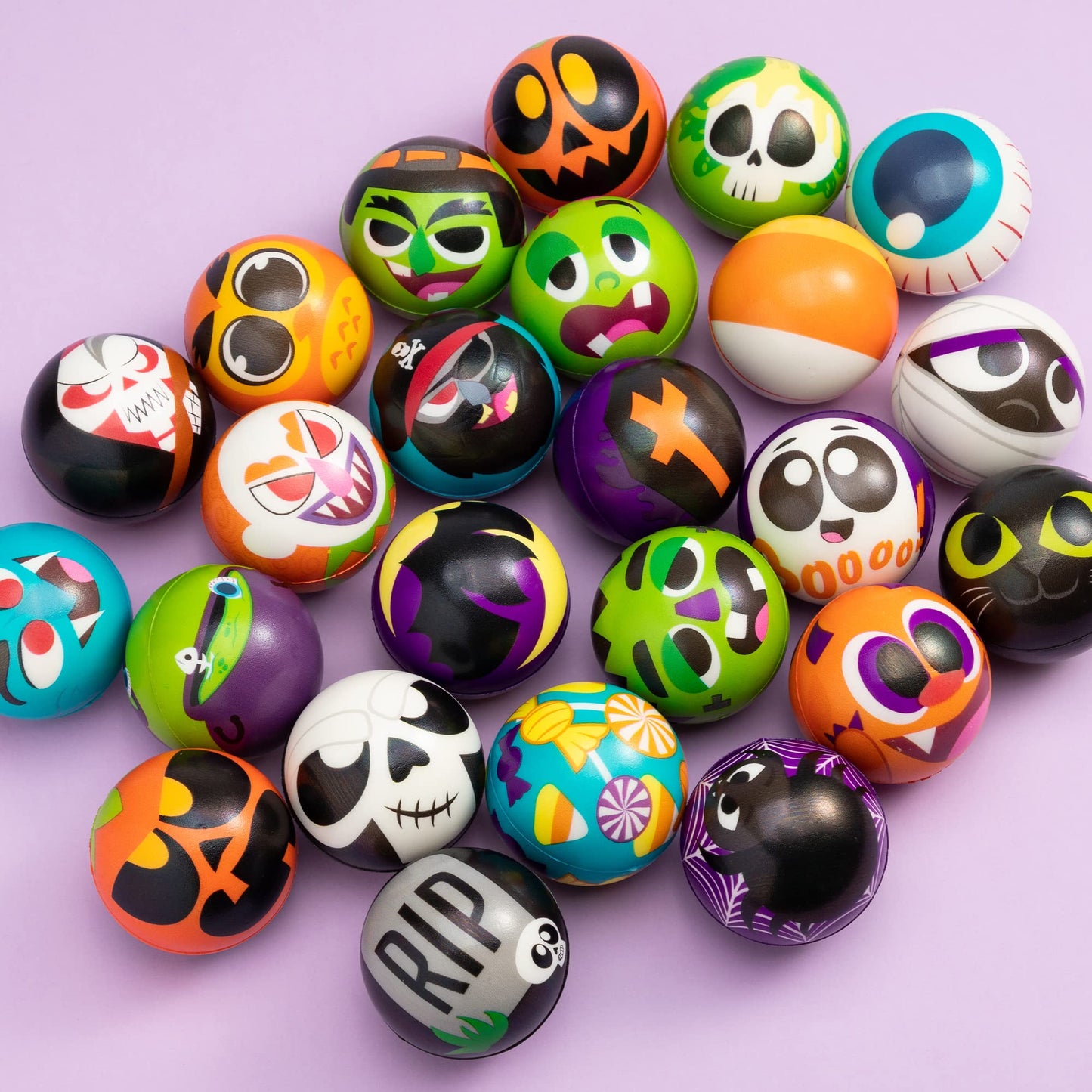 Sycnfun 24 Pcs Halloween Stress Balls for Kids,Halloween Funny Stress Balls Fidget Toys Bulk,Halloween Squishy Toys,Halloween Party Favor
