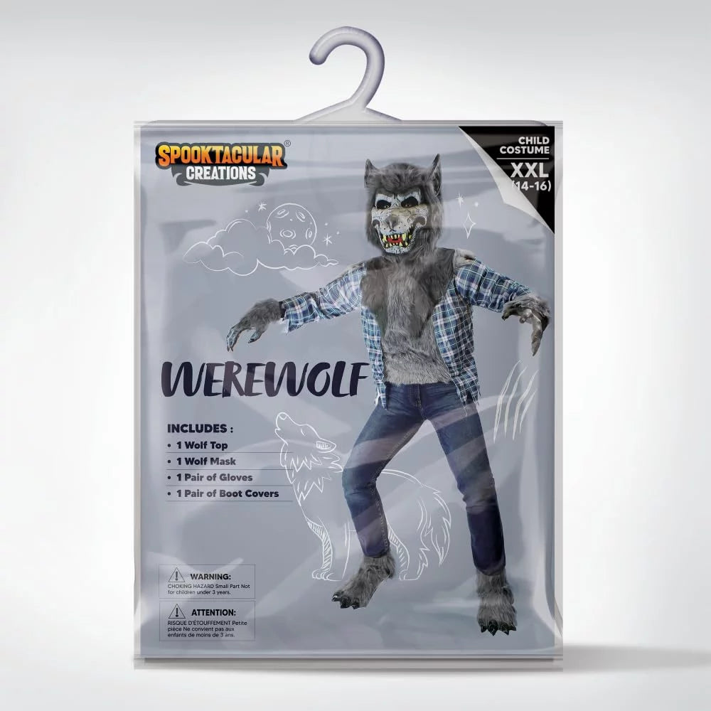 Spooktacular Creations Werewolf Costume with Mask for Kids, Boys Halloween Dress Up, Large for 10-12 Years Old