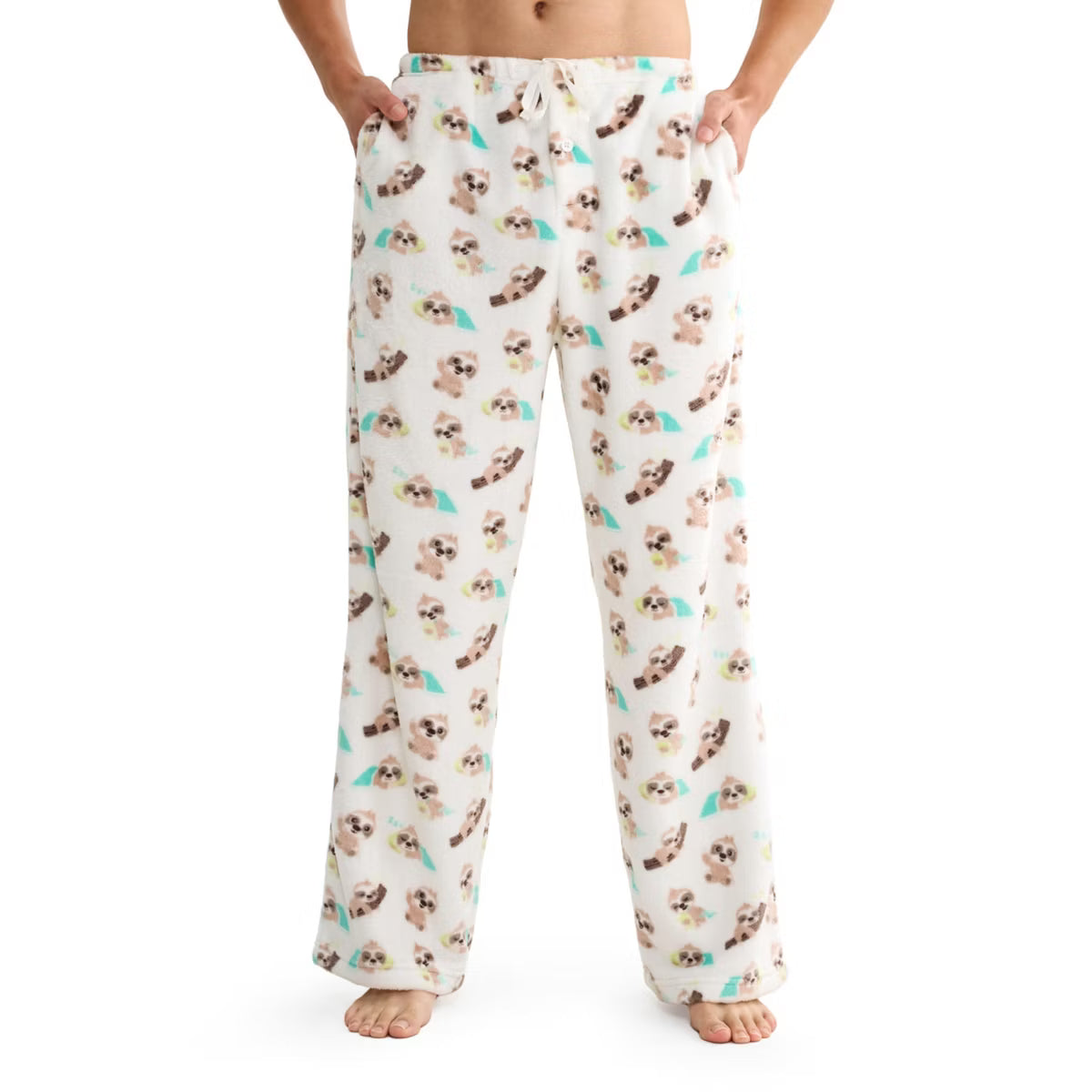 Joyfy Pajama Pants for Men Sleep Bottoms Soft Flannel Fleece Pajama Bottoms with Pockets Drawstring S/M/L/XL/XXL/3XL Sleep Lounge Sloth