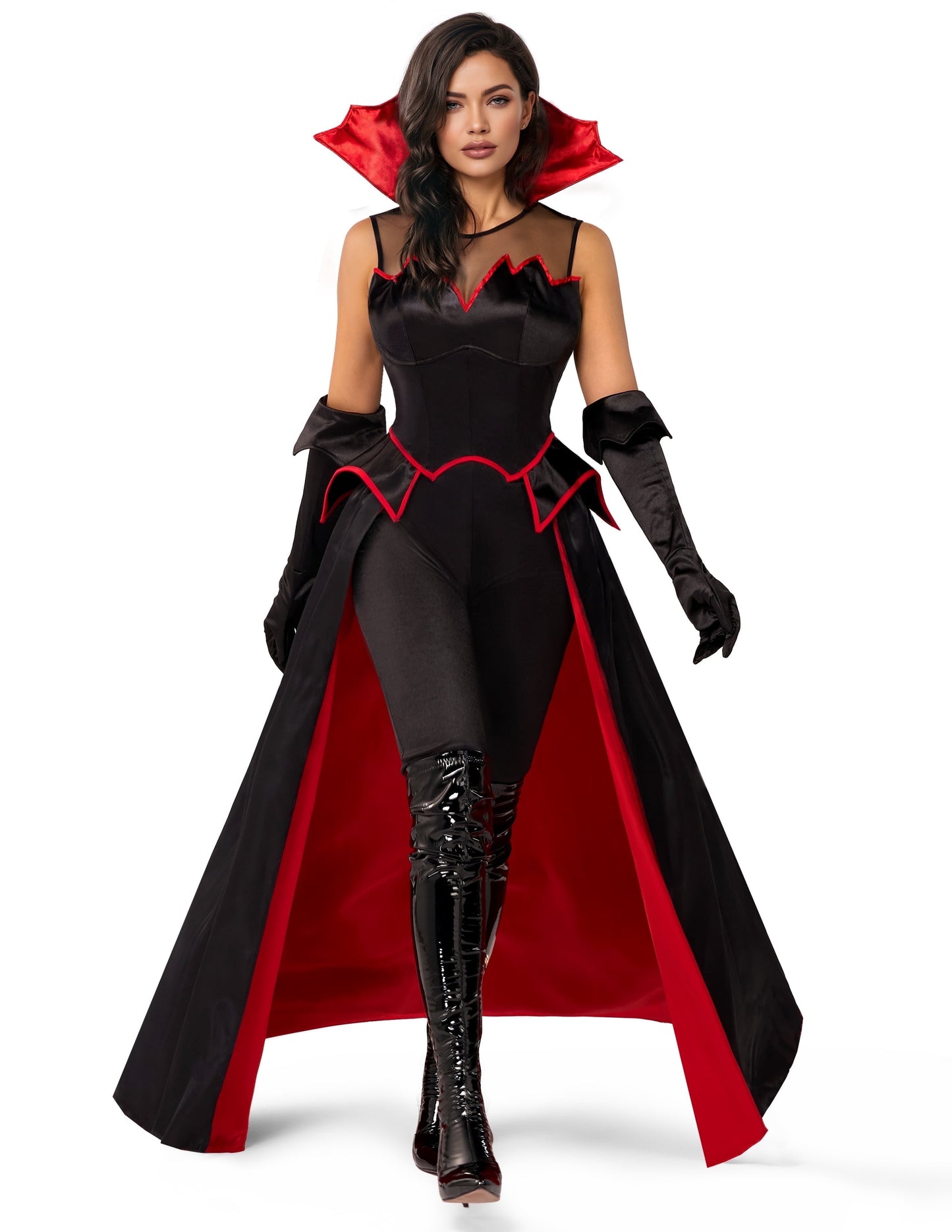 Joyfy Vampire Costume for Women Plus Size, Vampiress Queen Costume Halloween Costume for Fancy Party Dress up Cosplay