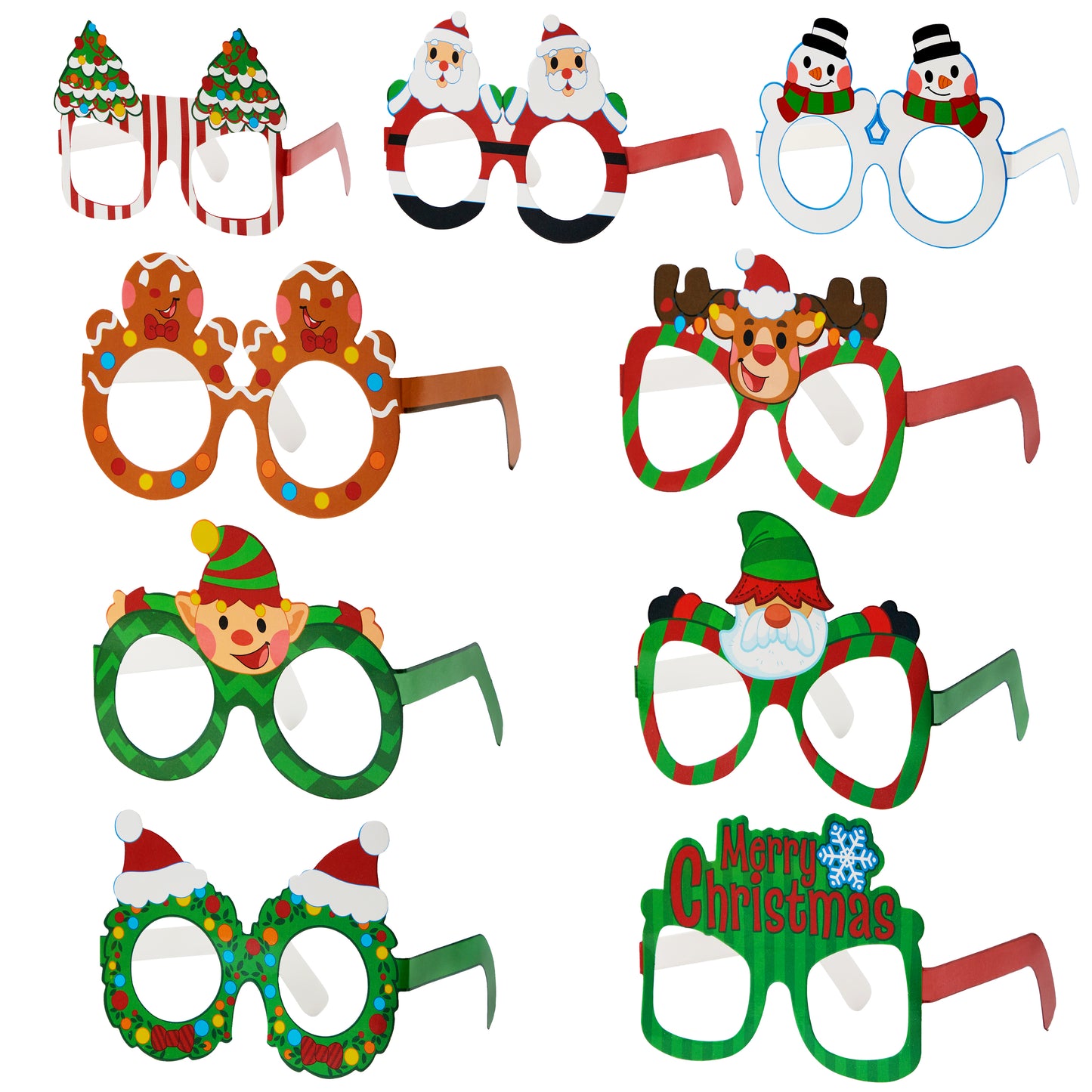 Joyfy 36 Pcs Christmas Glasses Frame Costume Eyeglasses Assorted Designs for Christmas Party Favors Photo Props(One Size Fits All)
