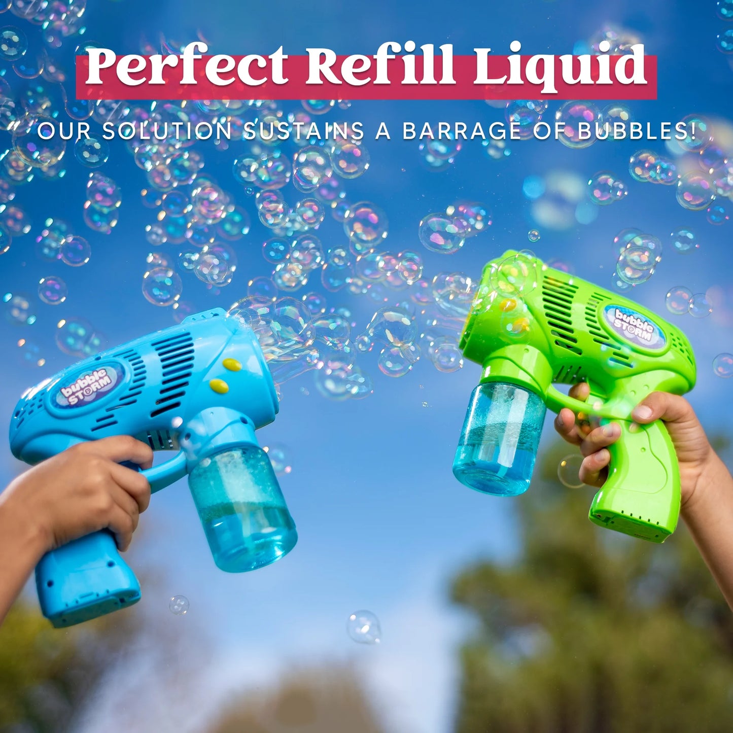 Syncfun 2 Bottles Bubble Solution Refill,64 oz Bubble Up to 5 Gallon for Kids,Bubble Gun,Bubble Gun Blower,Bubble Machine for Kids