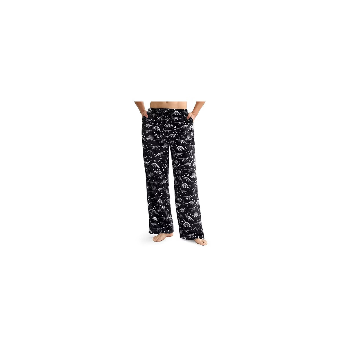 Men micro fleece Pajama Pant christmas elk red-L