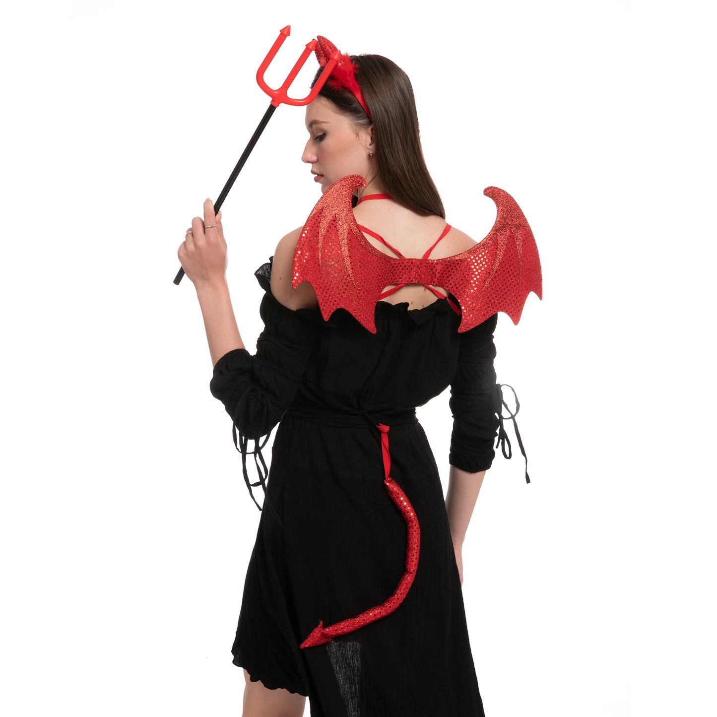 Syncfun Halloween Accessories for Woman, Devil Cosplay Costume for Adults, Role Play Dress UP