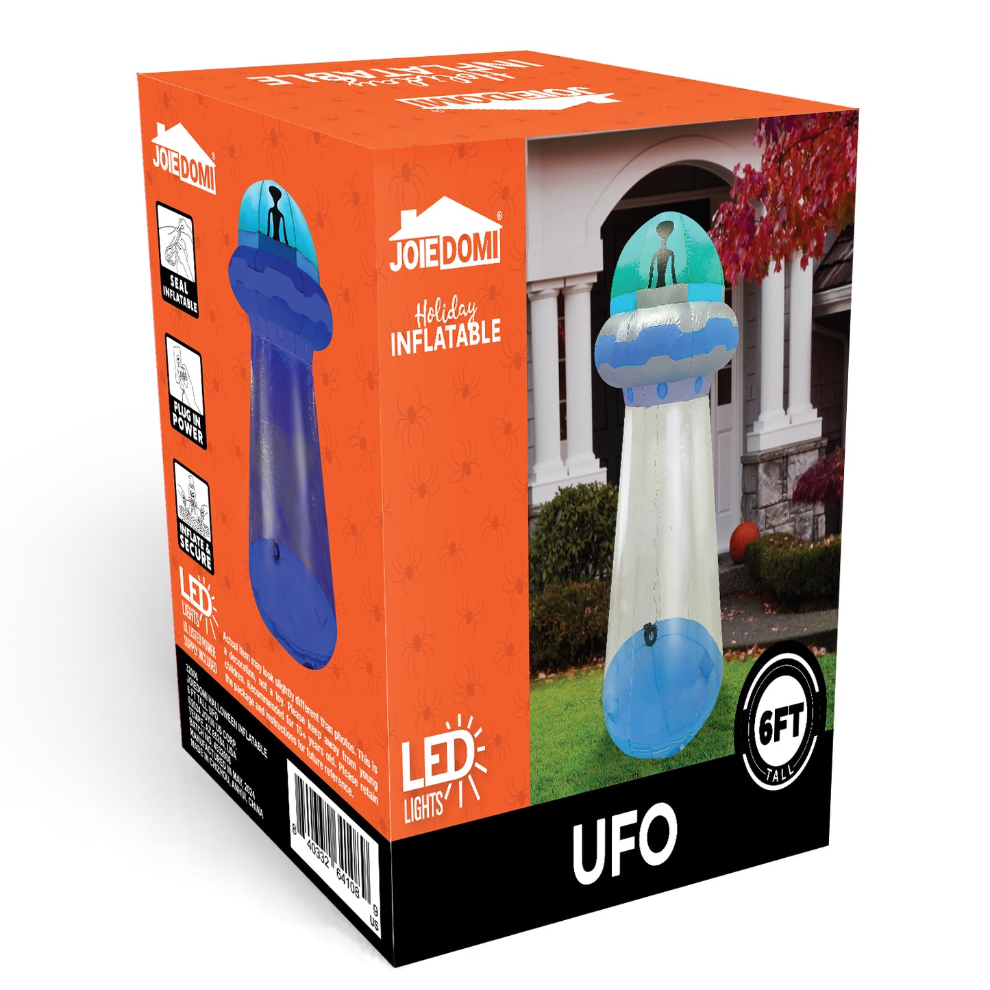 Syncfun 6 FT Halloween Inflatable UFO Alien Decoration with Built-in LEDs,UFO Halloween Decorations Outdoor Blow Up Yard Lawn Decoration