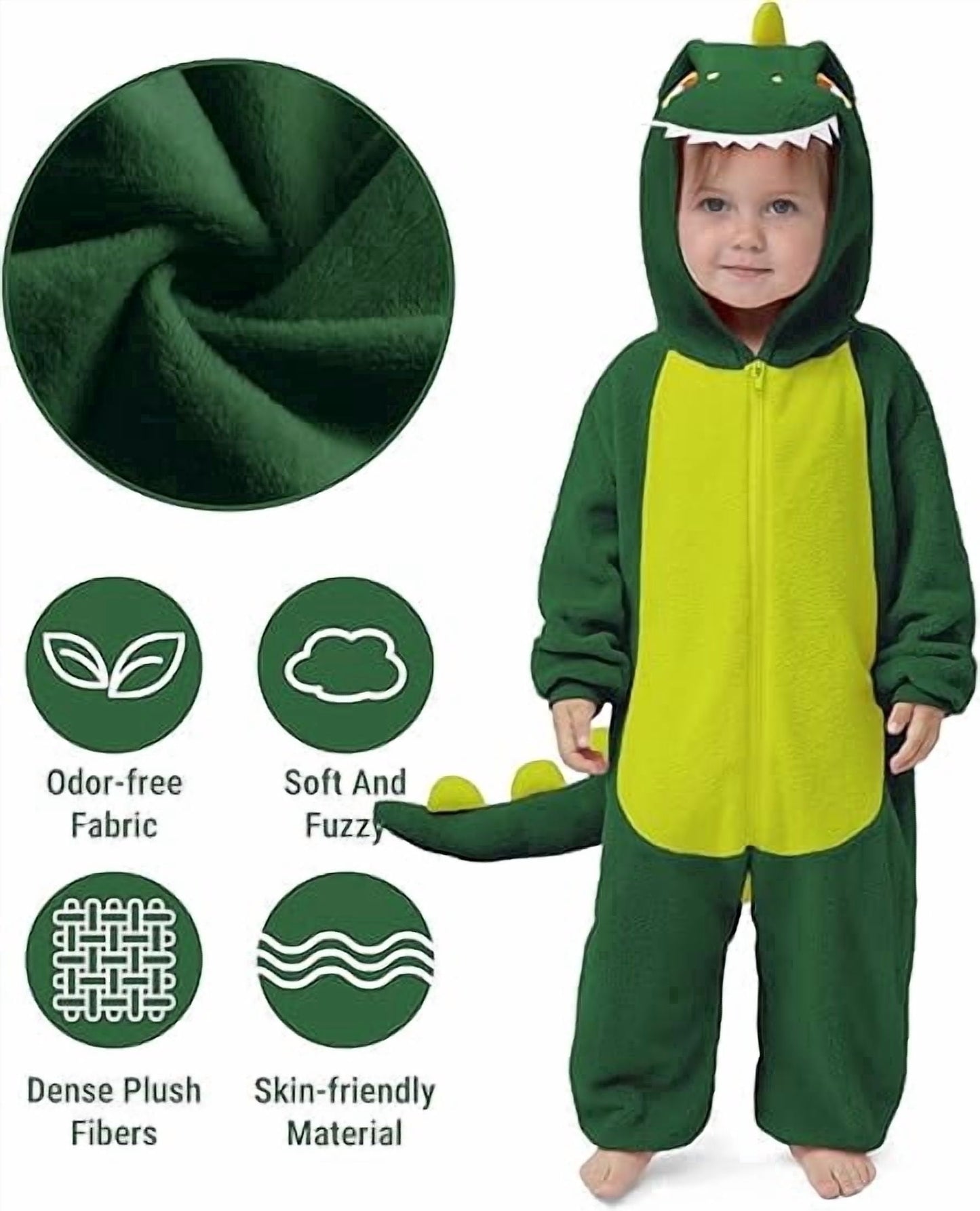 Joyfy Dinosaur Costume for Baby, Unisex Pink Hooded Jumpsuit Pajama for Halloween Cosplay Party,12 18 Months