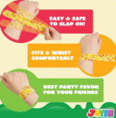 Joyfy 288 Pcs Slap Bracelets Party Favors - 36 Designs with Cute and Colorful Themes - for kids Easter Valentine Party Favors