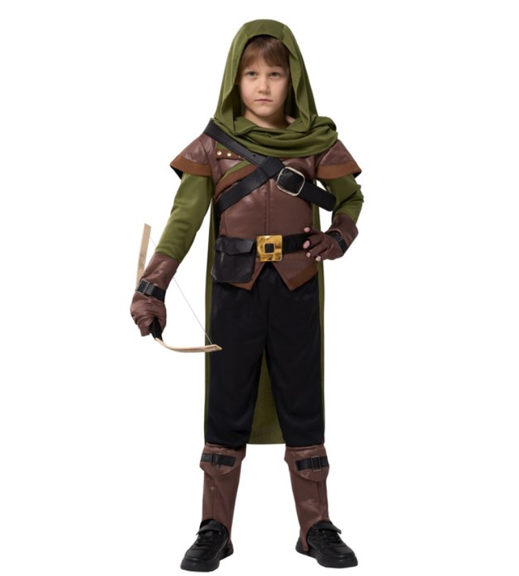 Joyfy Boys Robin Hood Costume, Toddler Child Robin Hooded Medieval Costume Outfit Set for Kids Halloween Party Dress Up