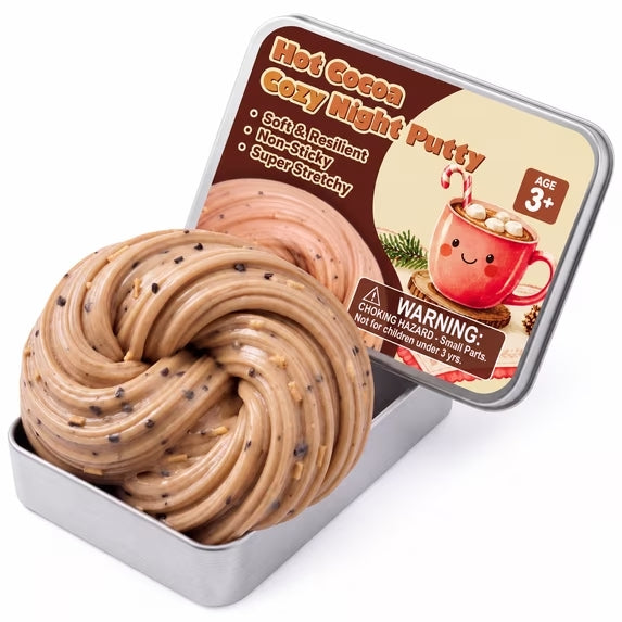 Joyfy Hot Chocolate Putty, 4.2 oz Christmas Slime for Kids and Adults, Stretchy Sensory Fidget Toys, Stress Relief Gift, Therapy Liquid Mud