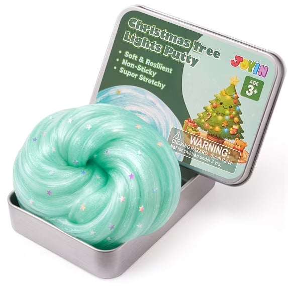 Joyfy Christmas Tree Putty, 4.2 oz Christmas Slime, Therapy Putty for Kids and Adults, Stretchy Stress Relief Toy for Great Sensory Experience, Birthday Gifts & Party Favors