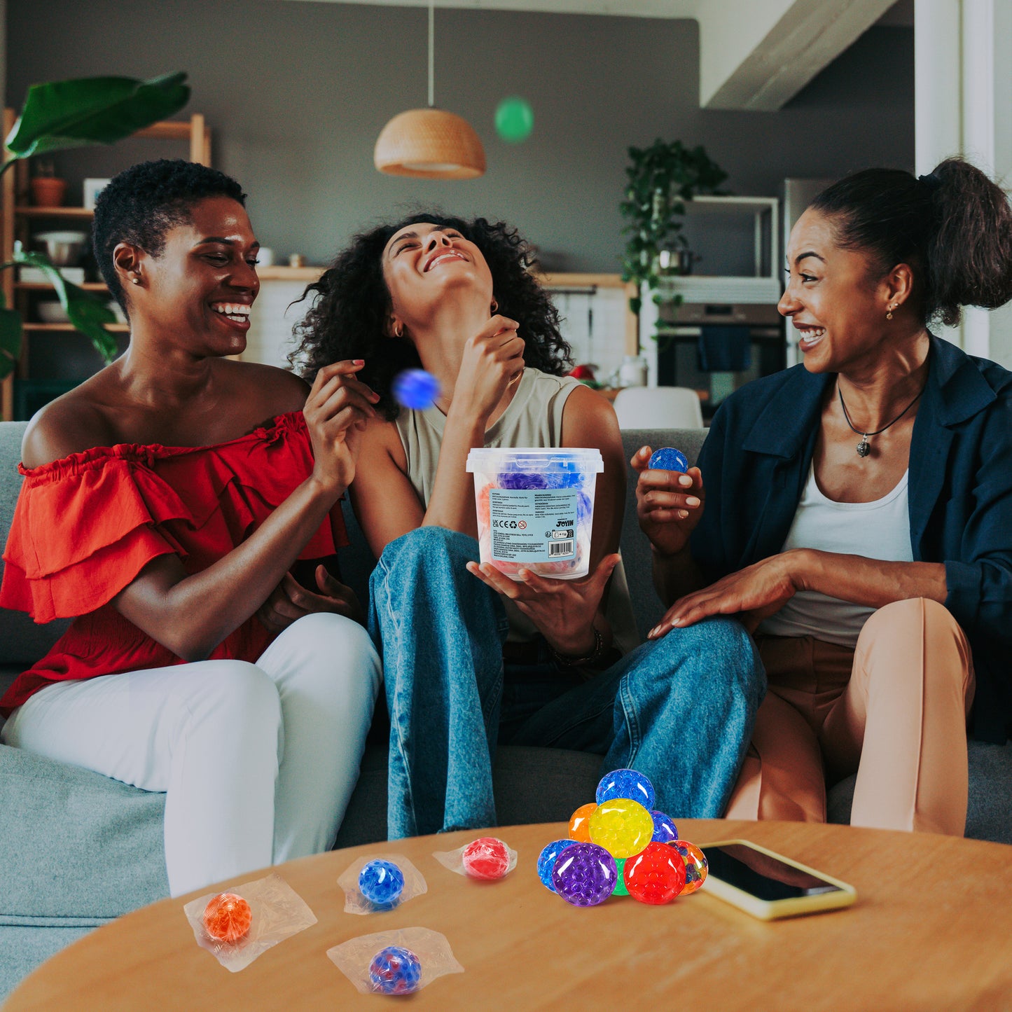 SYNCFUN 9 Pack Mini Stress Balls Fidget Toys for Adults Stress Relief Squishies for Kids, Orbeez Anxiety Calming Squeeze Balls, Party Favors, Prize (1.57")